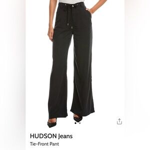 Hudson Jeans Black Tie-Front Wide Leg Pants